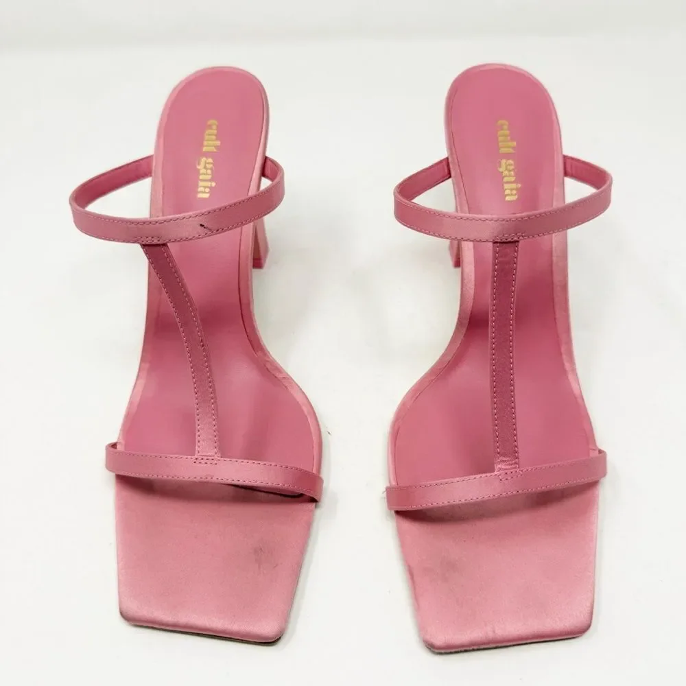 Cult Gaia Piper Heel Rose Satin Heels Size US 11 - Picture 3 of 8
